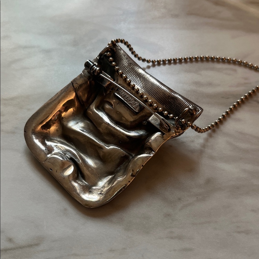 MAREK + LUCYNA NIENIEWSCY sterling silver coin purse pendant brooch - Picture 9 of 16